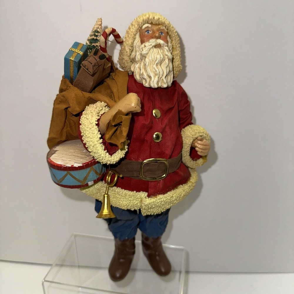 Possible Dreams Clothtique Santa With Toys 1986 Fabric Mache
